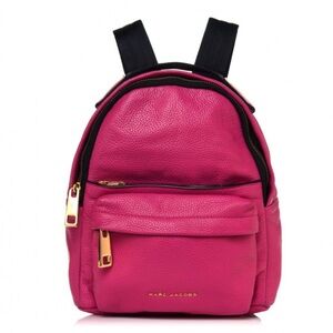 New MARC JACOBS Pebbled Calfskin Small Varsity Backpack pink